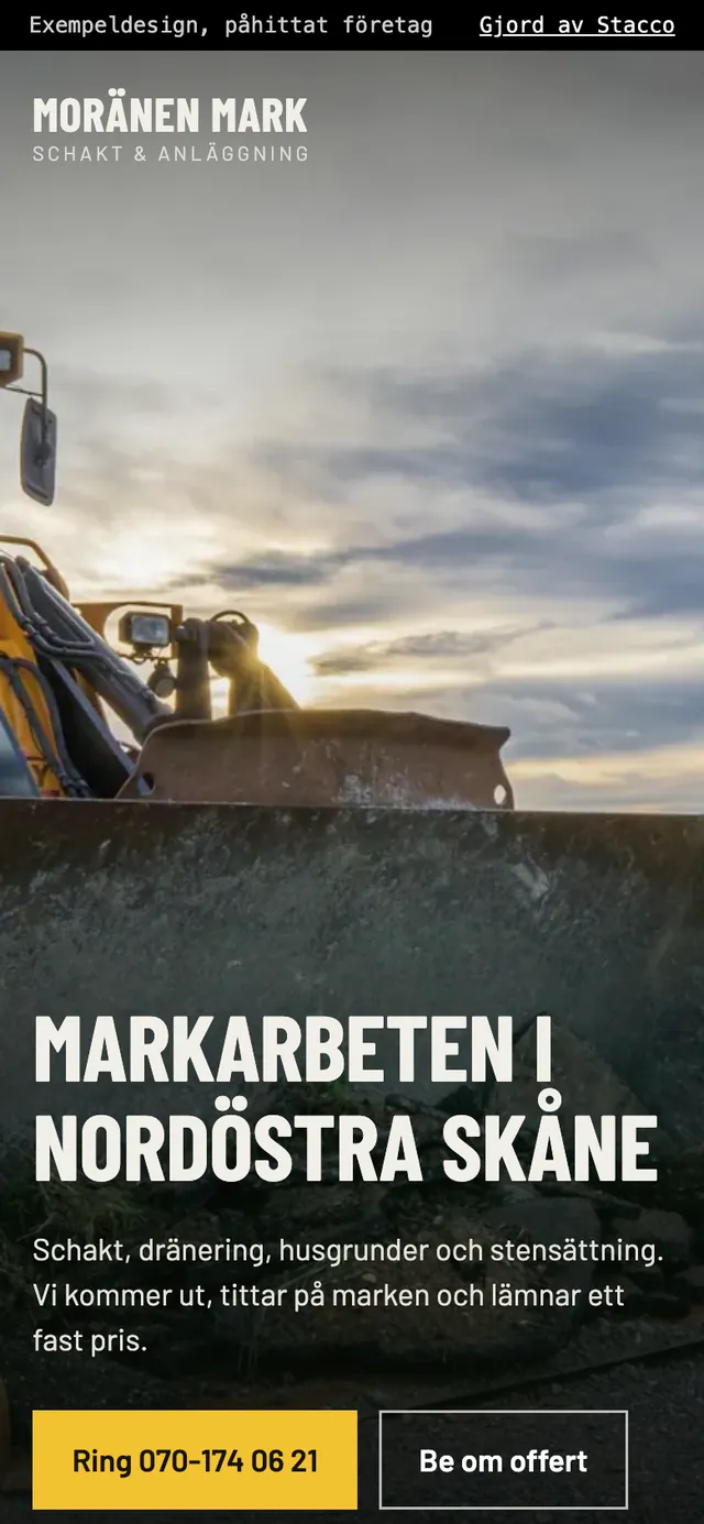Samma exempeldesign på telefonen